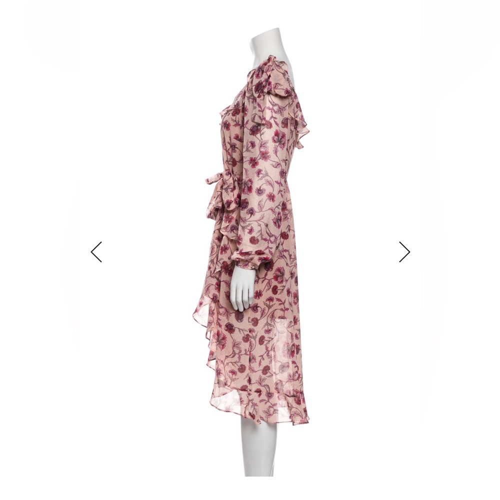 NWT For Love And Lemons Pink Floral One-Shoulder Midi Dress - Picture 5 of 12